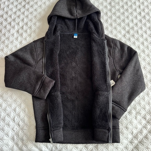 NWT Old Navy Cozy Sweater Fleece Sherpa Lined Full Zip Hooded Jacket Black Sz XL - Picture 4 of 11
